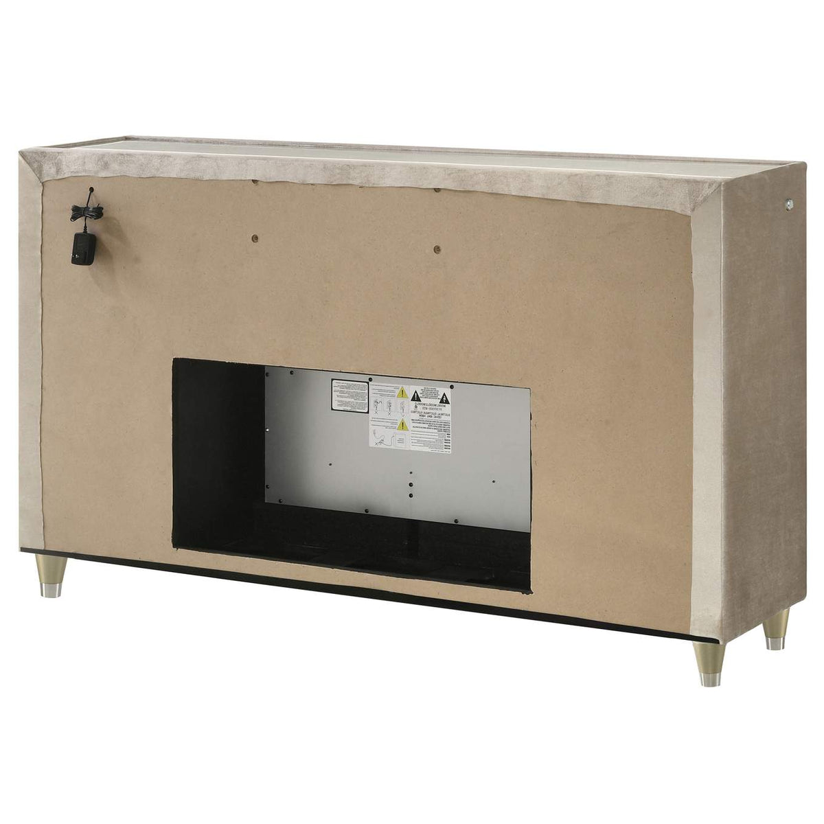 222663FB Lorient 8-drawer LED Bedroom Flame Box Dresser Ivory Camel