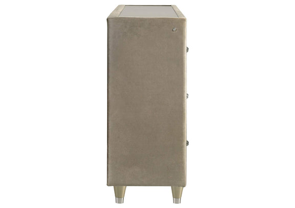 222663FB Lorient 8-drawer LED Bedroom Flame Box Dresser Ivory Camel