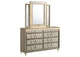 222663M Lorient 8-drawer LED Dresser with Mirror Ivory and Camel