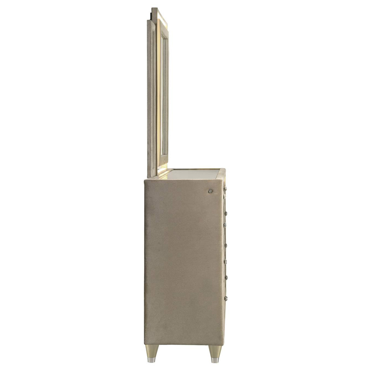 222663M Lorient 8-drawer LED Dresser with Mirror Ivory and Camel