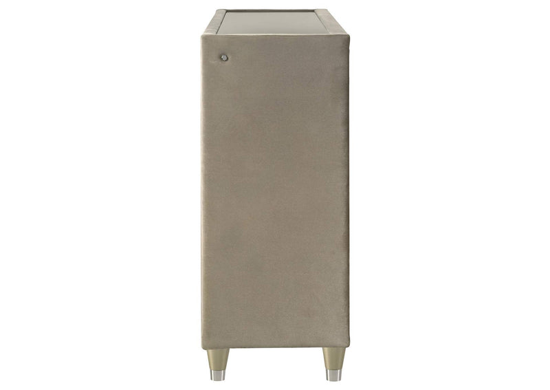 222663 Lorient 8-drawer LED Bedroom Dresser Cabinet Ivory and Camel