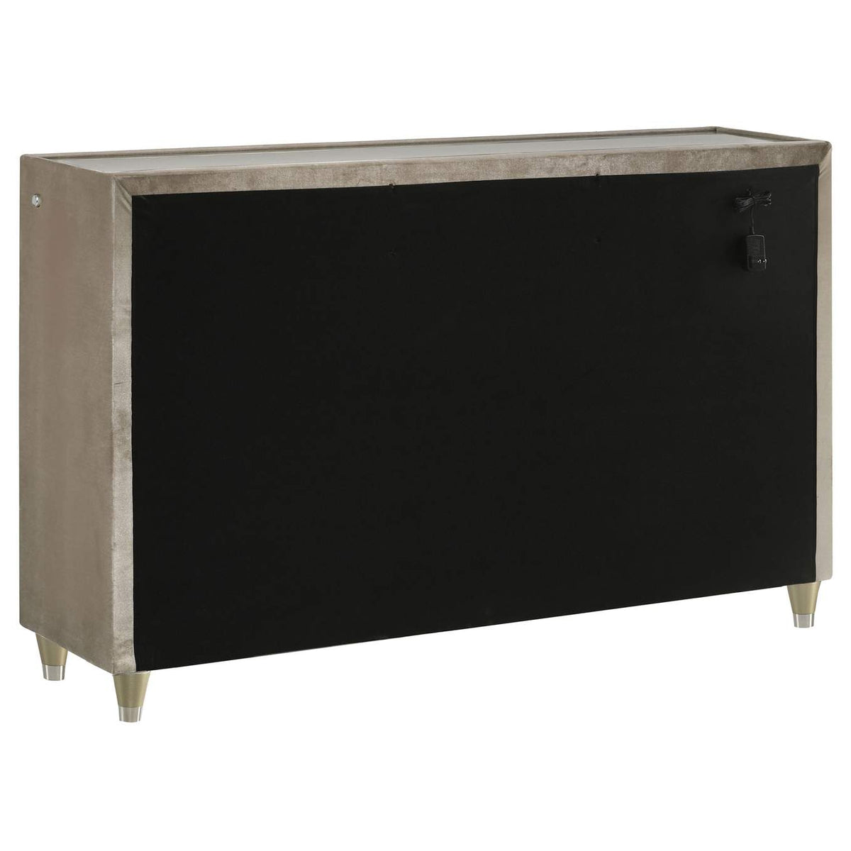 222663 Lorient 8-drawer LED Bedroom Dresser Cabinet Ivory and Camel