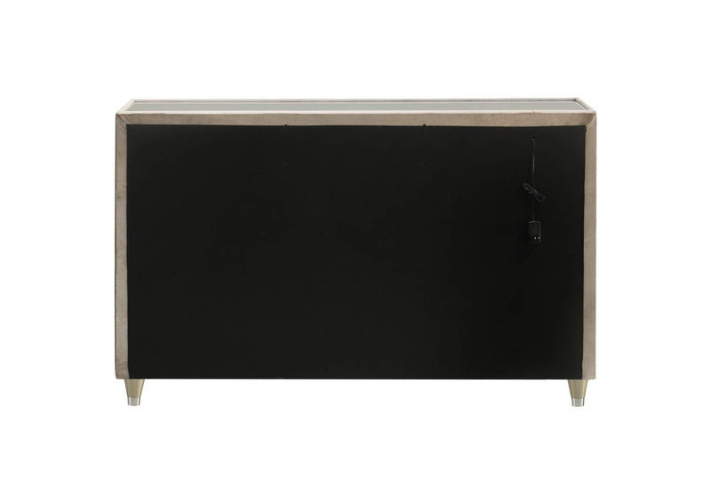 222663 Lorient 8-drawer LED Bedroom Dresser Cabinet Ivory and Camel