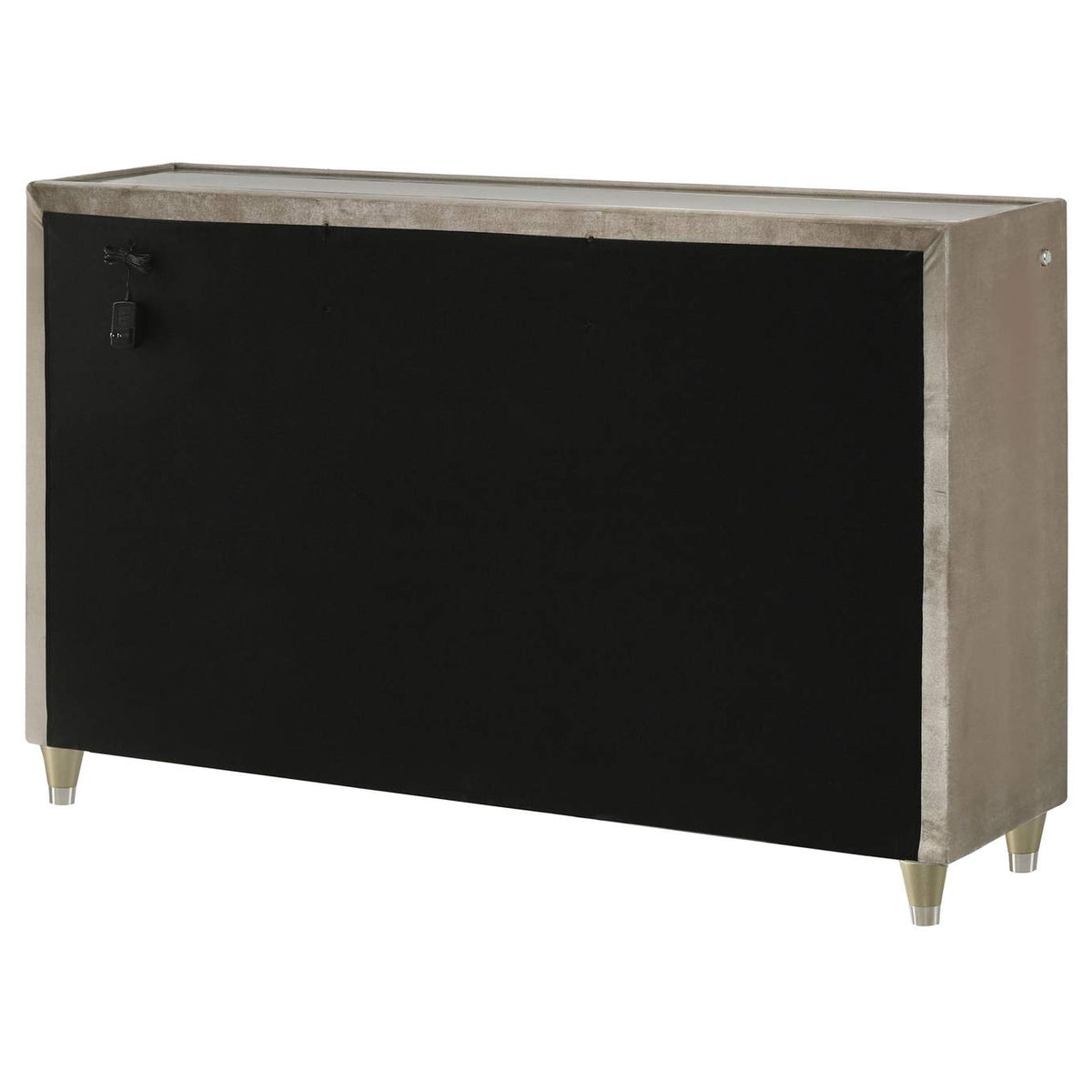 222663 Lorient 8-drawer LED Bedroom Dresser Cabinet Ivory and Camel