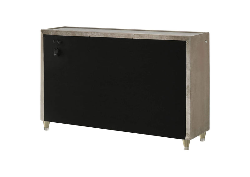 222663 Lorient 8-drawer LED Bedroom Dresser Cabinet Ivory and Camel