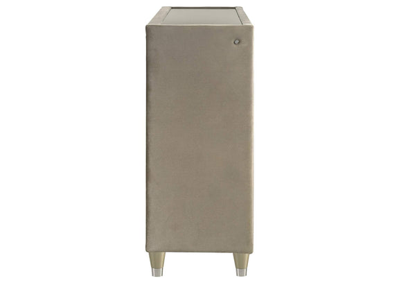 222663 Lorient 8-drawer LED Bedroom Dresser Cabinet Ivory and Camel