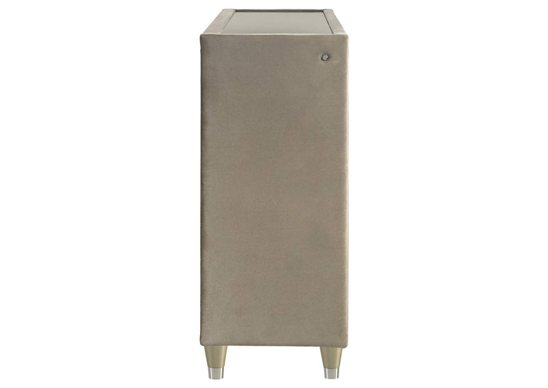 222663 Lorient 8-drawer LED Bedroom Dresser Cabinet Ivory and Camel