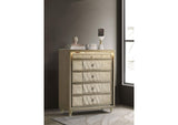 222665 Lorient 5-drawer LED Chest of Drawers Ivory and Camel