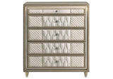 222665 Lorient 5-drawer LED Chest of Drawers Ivory and Camel