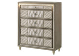 222665 Lorient 5-drawer LED Chest of Drawers Ivory and Camel
