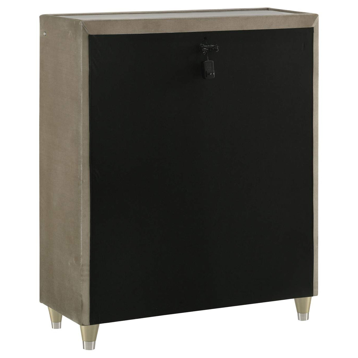 222665 Lorient 5-drawer LED Chest of Drawers Ivory and Camel