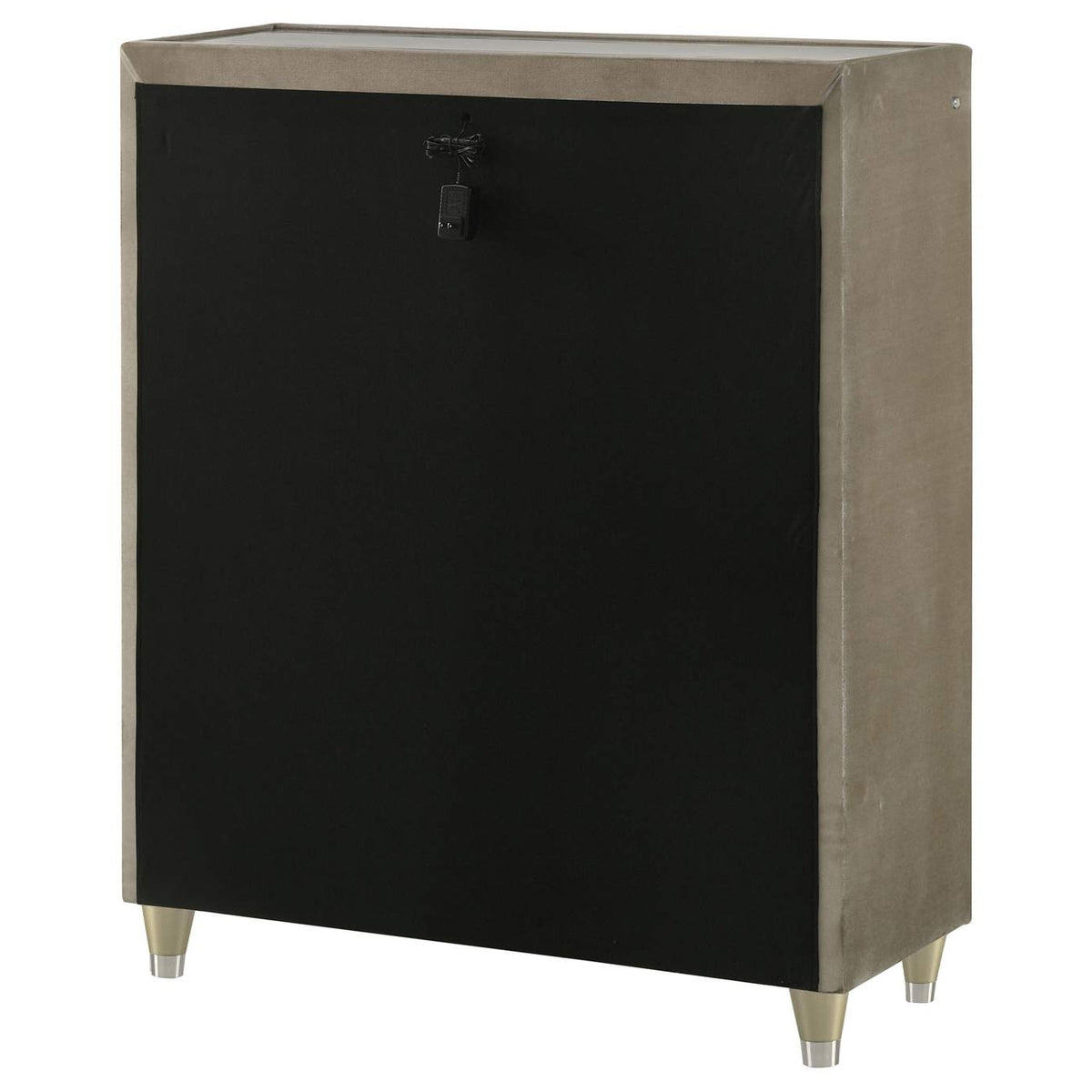 222665 Lorient 5-drawer LED Chest of Drawers Ivory and Camel