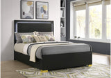 222831F Marceline Wood Full LED Panel Bed Black