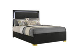222831F Marceline Wood Full LED Panel Bed Black