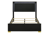222831F Marceline Wood Full LED Panel Bed Black