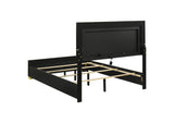 222831F Marceline Wood Full LED Panel Bed Black