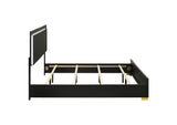 222831KE Marceline Wood Eastern King LED Panel Bed Black