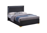 222831Q Marceline Wood Queen LED Panel Bed Black