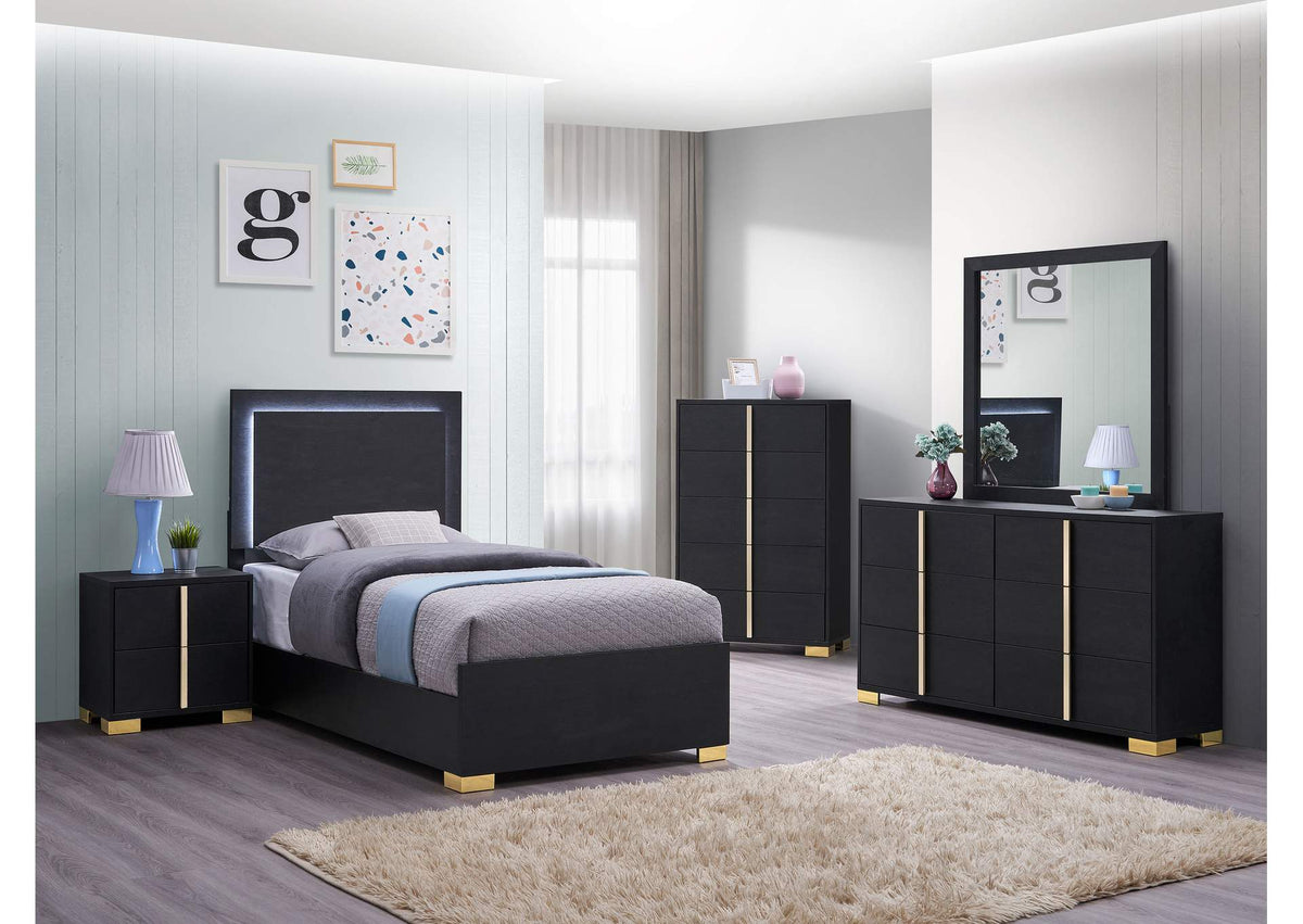 Marceline 5-piece Twin Bedroom Set Black