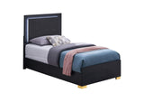 222831T Marceline Wood Twin LED Panel Bed Black