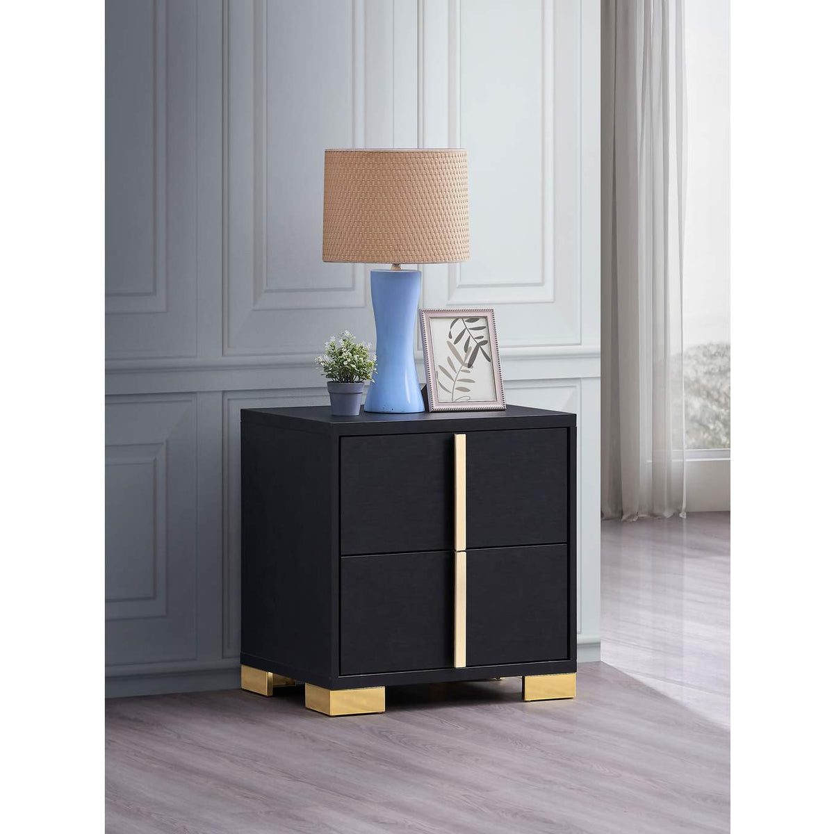 222832 Marceline 2-drawer Nightstand Black