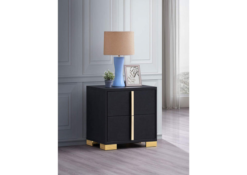 222832 Marceline 2-drawer Nightstand Black