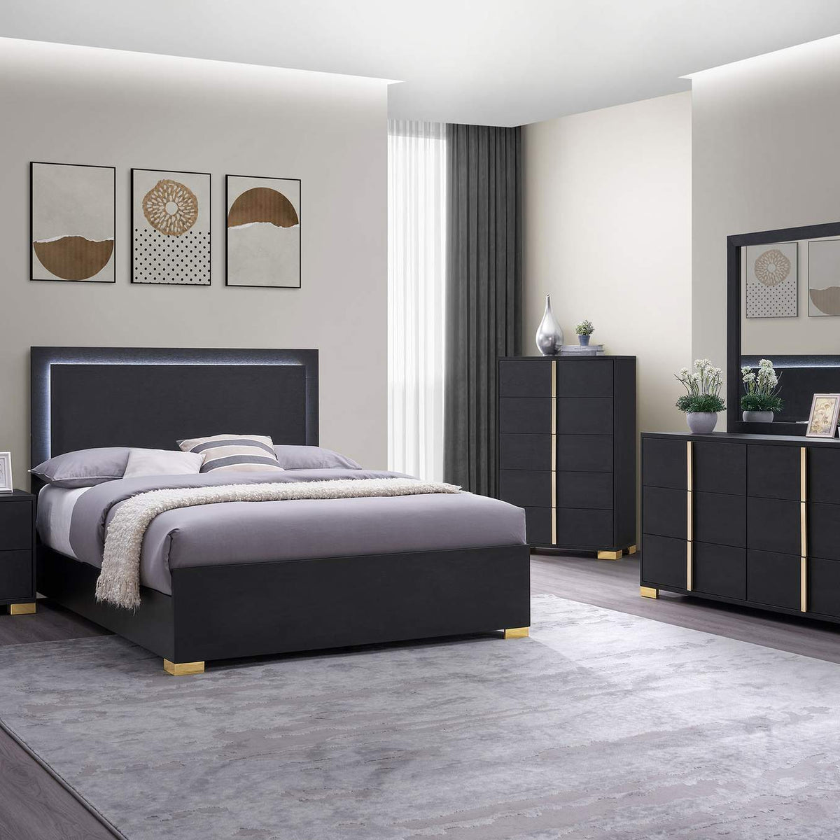 222832 Marceline 2-drawer Nightstand Black