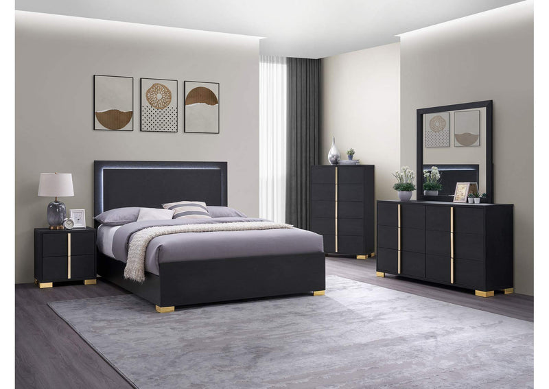 222832 Marceline 2-drawer Nightstand Black