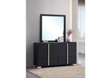222833M Marceline 6-drawer Dresser with Mirror Black