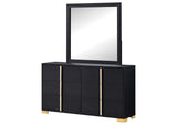 222833M Marceline 6-drawer Dresser with Mirror Black