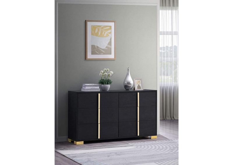 222833 Marceline 6-drawer Dresser Black