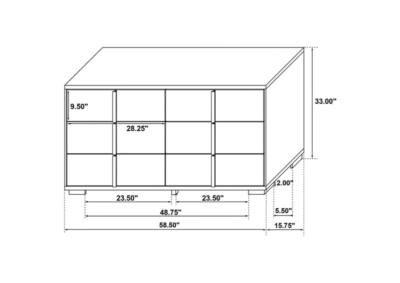 222833 Marceline 6-drawer Dresser Black