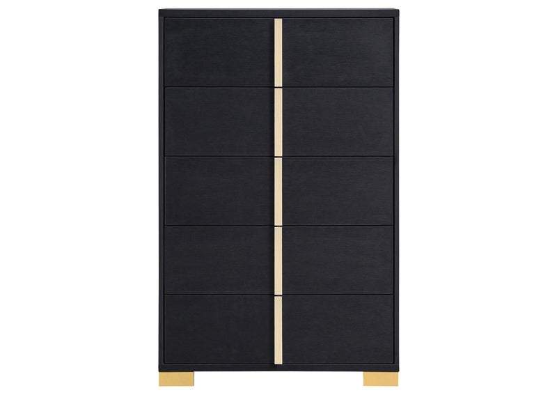222835 Marceline 5-drawer Bedroom Chest Black