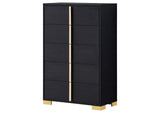 222835 Marceline 5-drawer Bedroom Chest Black