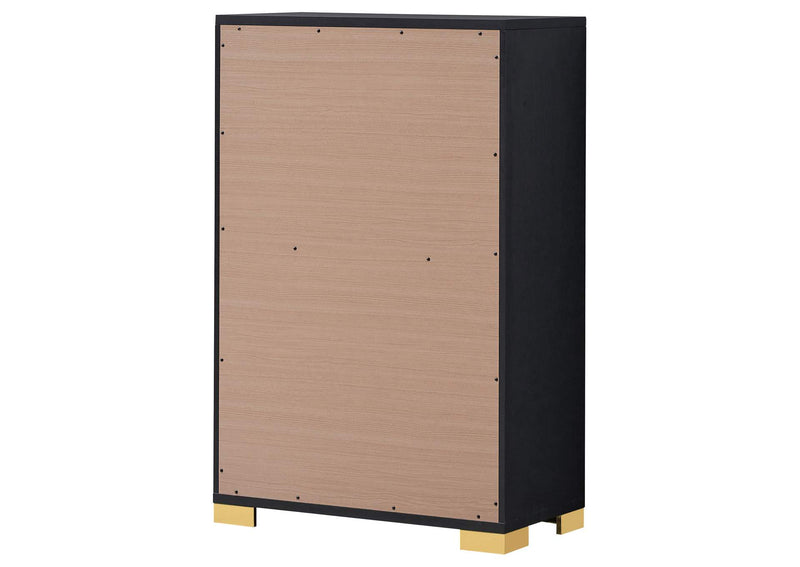 222835 Marceline 5-drawer Bedroom Chest Black