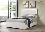 222931F Marceline Wood Full LED Panel Bed White