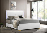 222931KE Marceline Wood Eastern King LED Panel Bed White