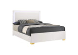 222931KE Marceline Wood Eastern King LED Panel Bed White