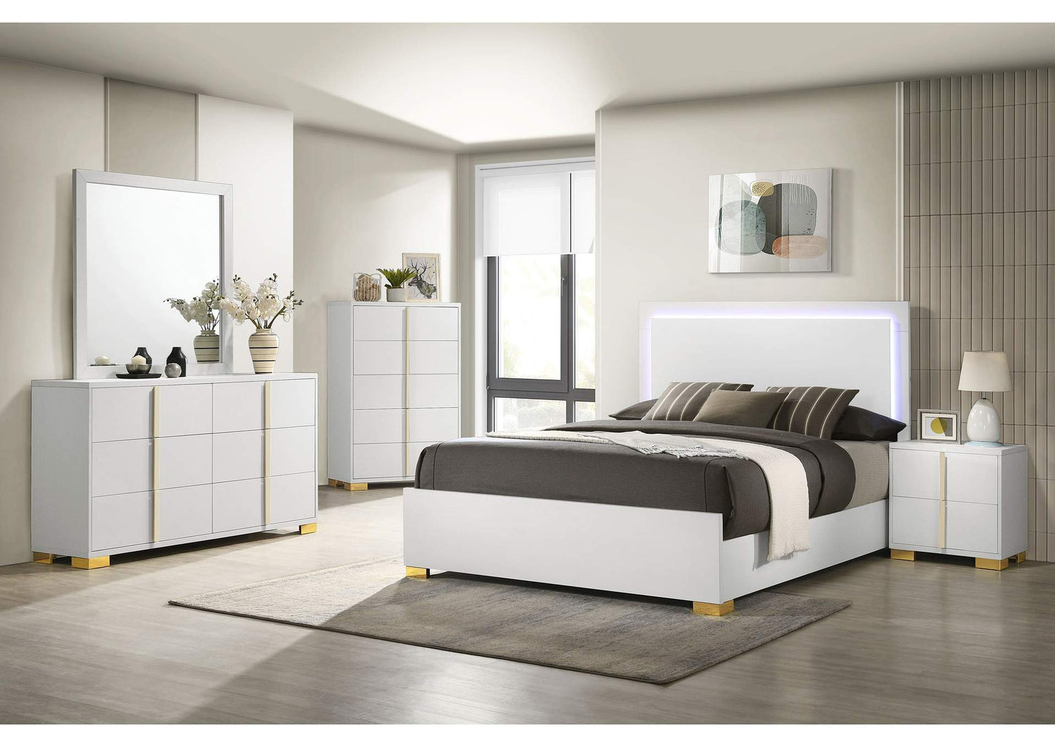 Marceline 5-piece Queen Bedroom Set White