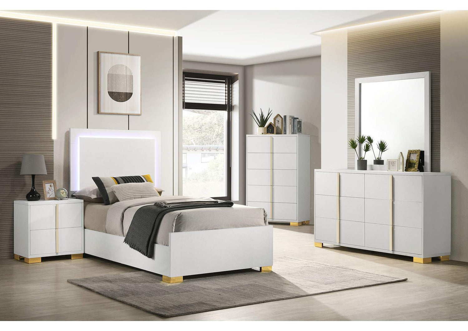 Marceline 5-piece Twin Bedroom Set White