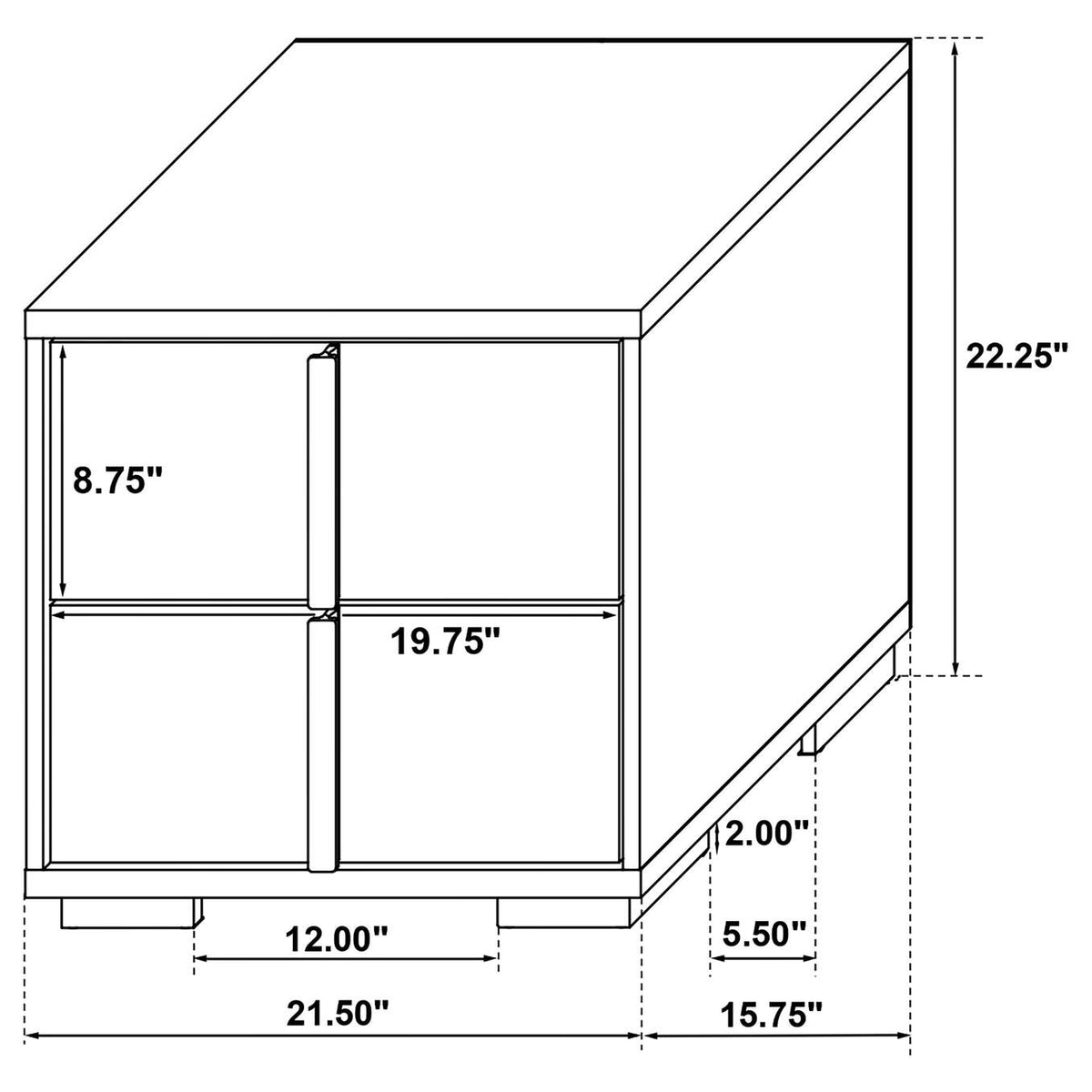 222932 Marceline 2-drawer Nightstand White