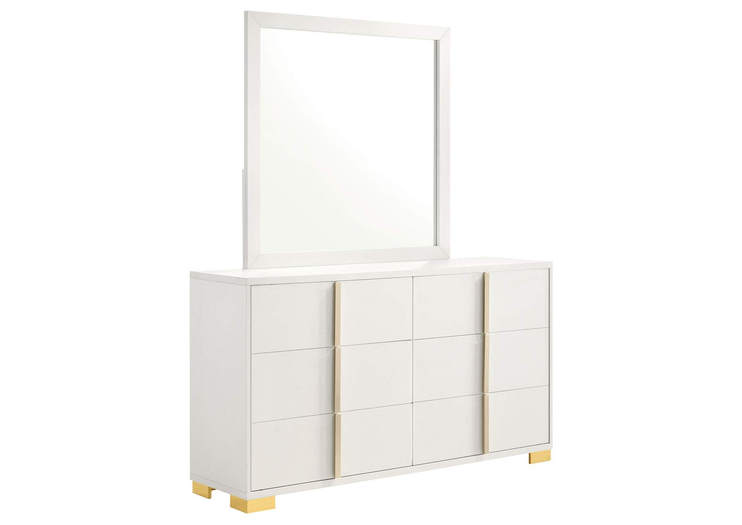 Marceline 6-drawer Dresser with Mirror White