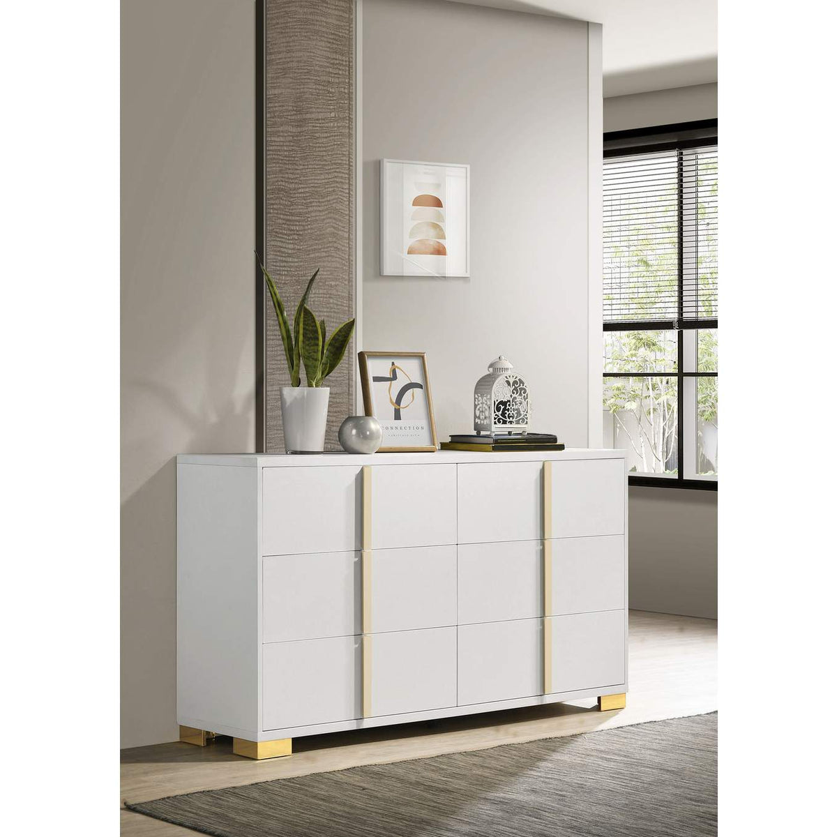 222933 Marceline 6-drawer Dresser White