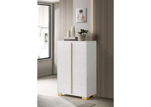 222935 Marceline 5-drawer Bedroom Chest White