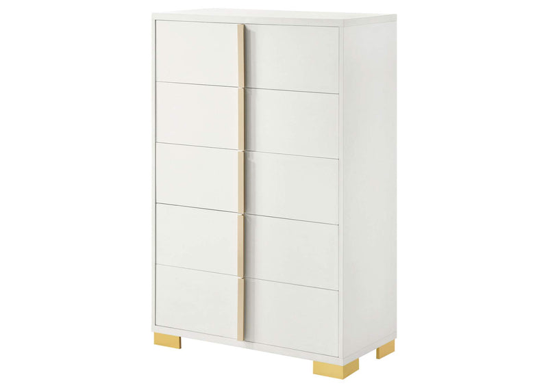 222935 Marceline 5-drawer Bedroom Chest White