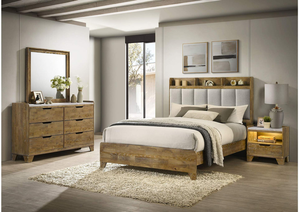 222971KE-S4 Henderson 4-piece Eastern King Bedroom Set Medium Oak