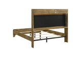 222971KE Henderson 57-inch Eastern King Bookcase Panel Bed Medium Oak