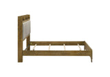 222971KE Henderson 57-inch Eastern King Bookcase Panel Bed Medium Oak