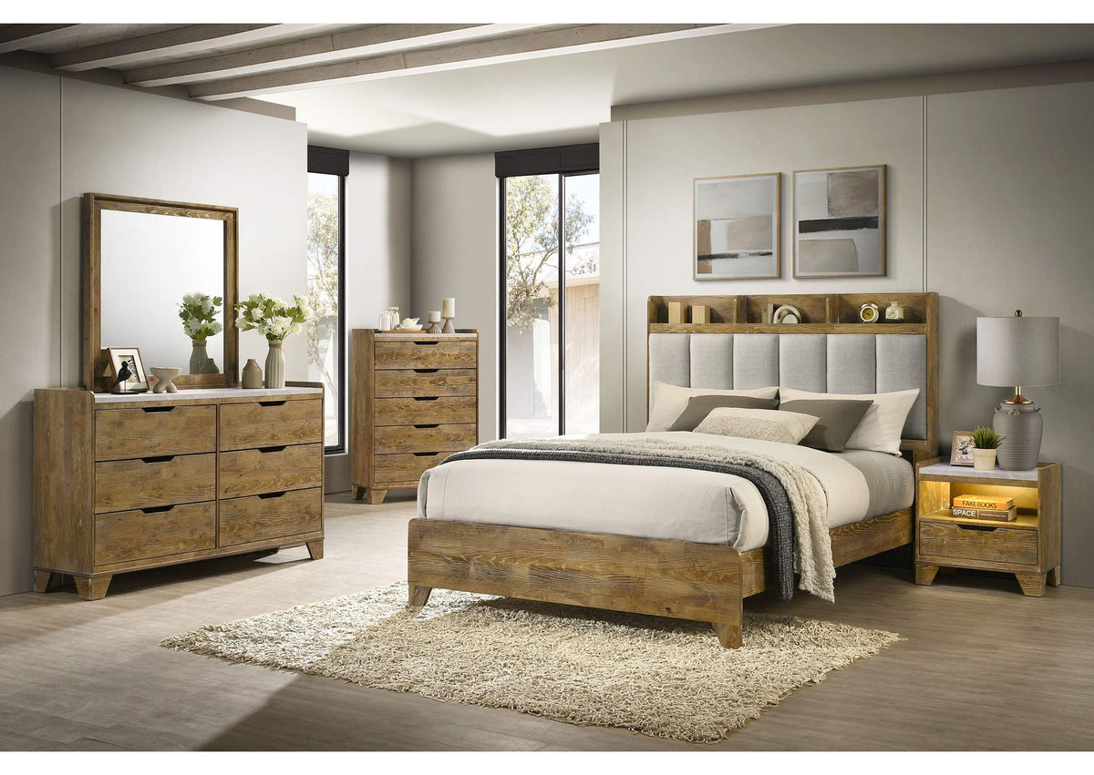 222971Q-S5 Henderson 5-piece Queen Bedroom Set Medium Oak