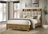 222971Q Henderson 57-inch Queen Bookcase Panel Bed Medium Oak